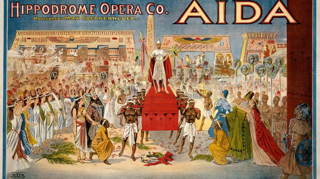 Plakát k Verdiho opeře Aida