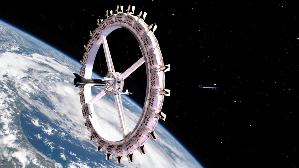 Obří hotel na oběžné dráze nazvaný Voyager by měl podle konstruktérů mít tvar obří pneumatiky a díky rotaci vytvářet klientům umělou gravitaci