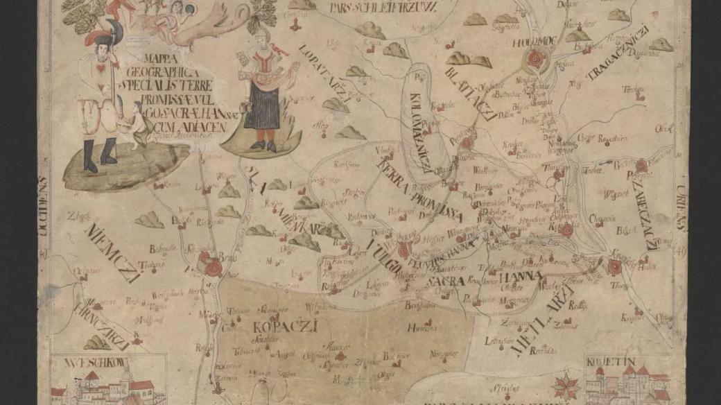Mapa svaté Hané ze sbírek Muzea Komenského v Přerově