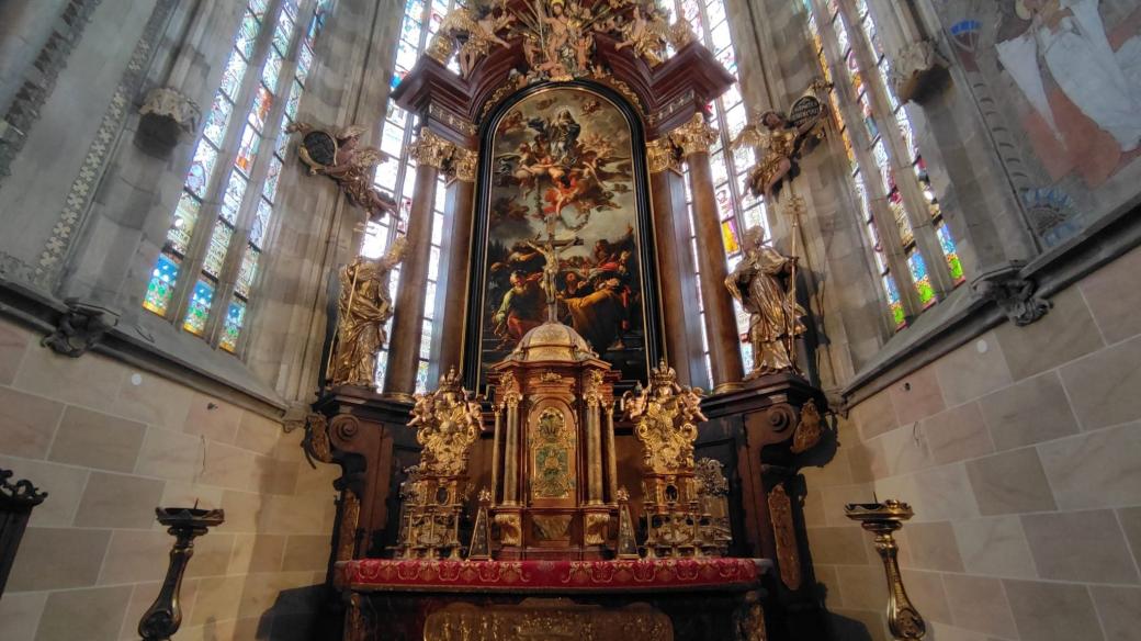 Oltářní obraz Petra Brandla v kostele sv. Vavřince ve Vysokém Mýtě