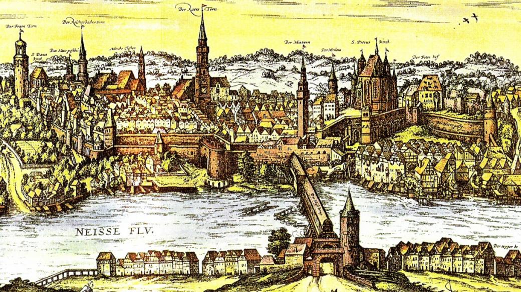 Pohled na město Zhořelec od východu, 1575