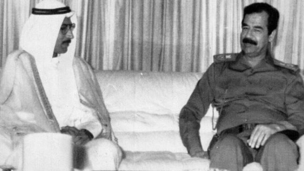 Saddám Husajn a jím dosazený ministerský předseda okupovaného Kuvajtu Alá Husajn Alí
