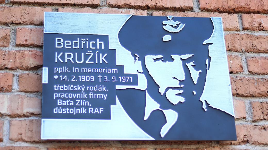 Bedřich Kružík, pamětní deska v Třebíči