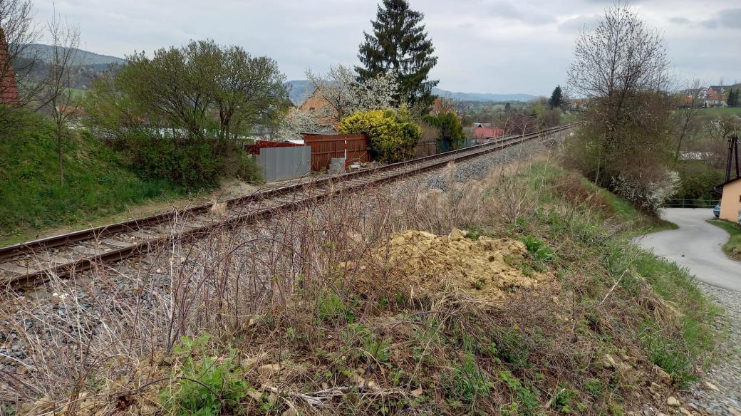 Místo srážky vlaků v Brumově-Bylnici v roce 1957 (foto 2022)