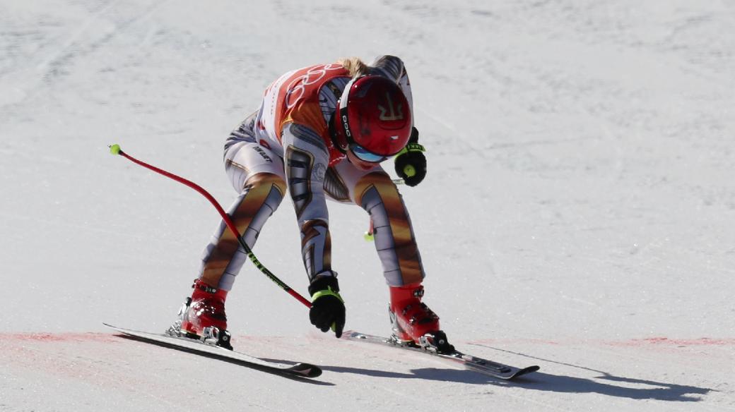 Ester Ledecká vítězí na ZOH 2018 v superobřím slalomu