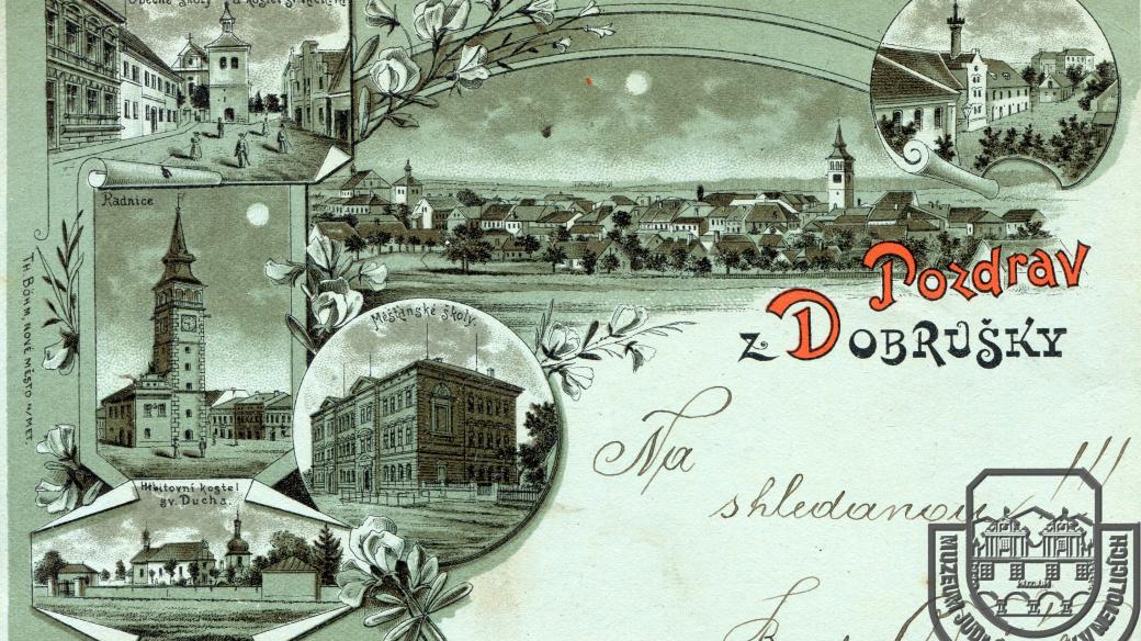 Pozdrav z Dobrušky. Pohlednice z roku 1899