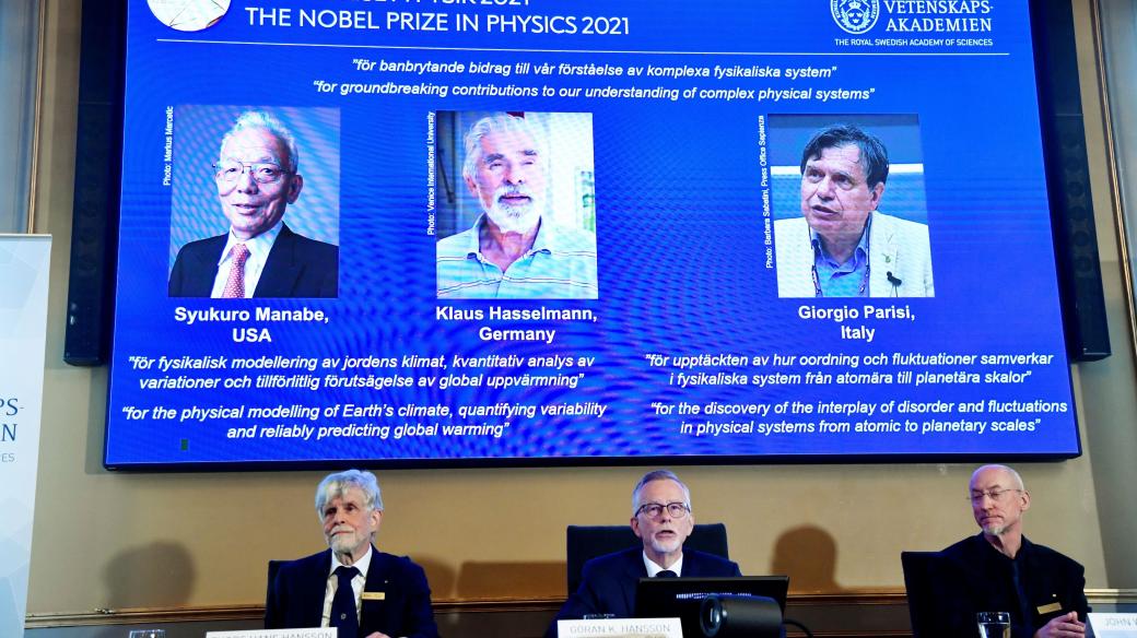 Oznámení o udělení Nobelovy ceny za fyziku v roce 2021