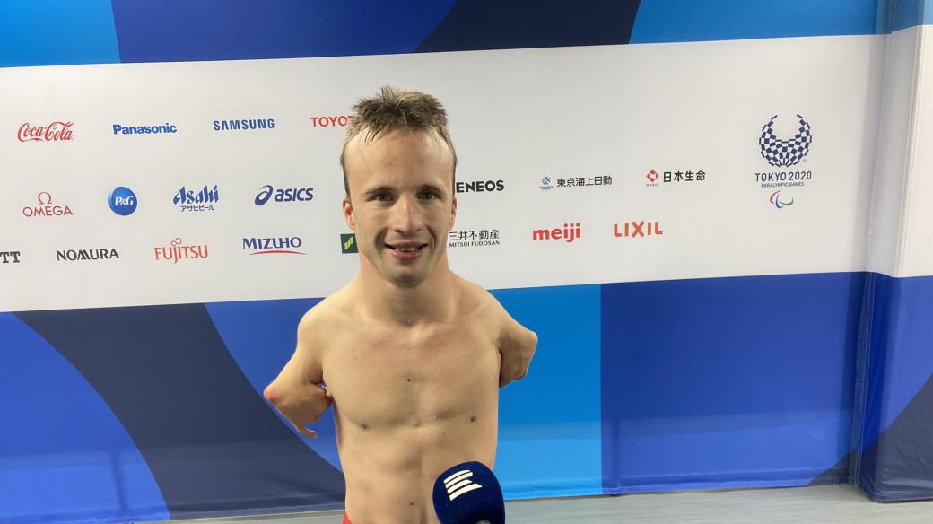 Plavec Arnošt Petráček na paralympiádě v Tokiu