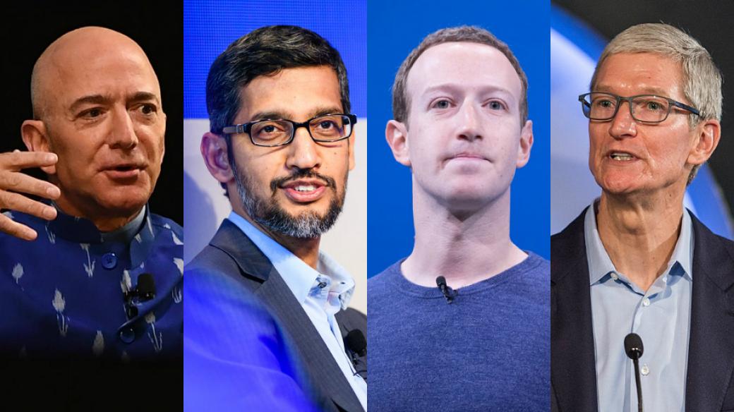 Jeff Bezos, Sundar Pichai, Mark Zuckerberg, Tim Cook