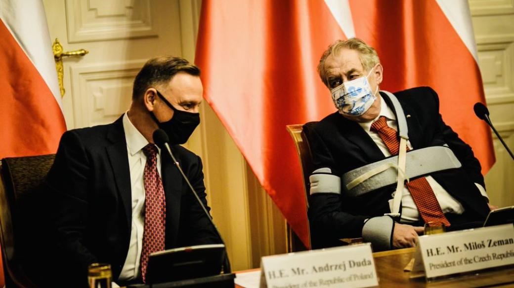 Prezident Miloš Zeman jednal se svým polským protějškem Andrzejem Dudou