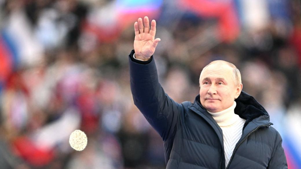 Ruský prezident Vladimir Putin při oslavách anexe Krymu v Moskvě
