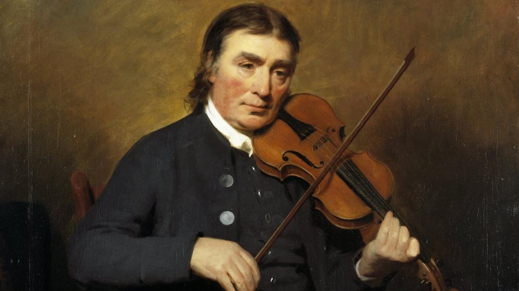 Niel Gow, skotský houslista. Portrét od H. Raeburna