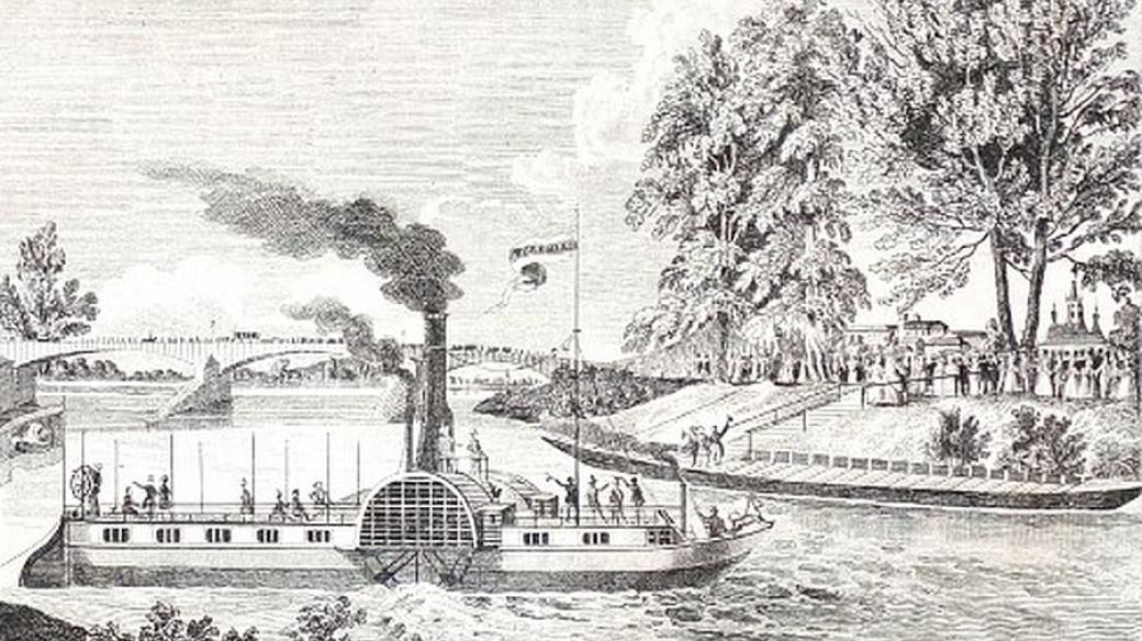 Parník Bohemia v Litoměřicích  r. 1841