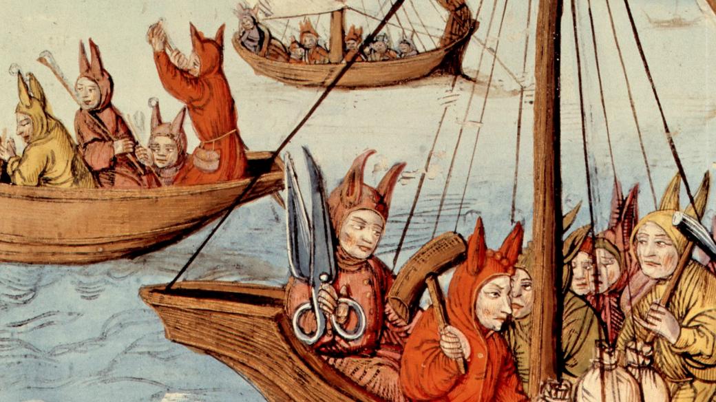 Sebastian Brant a Loď bláznů, dřevoryt Albrechta Dürera