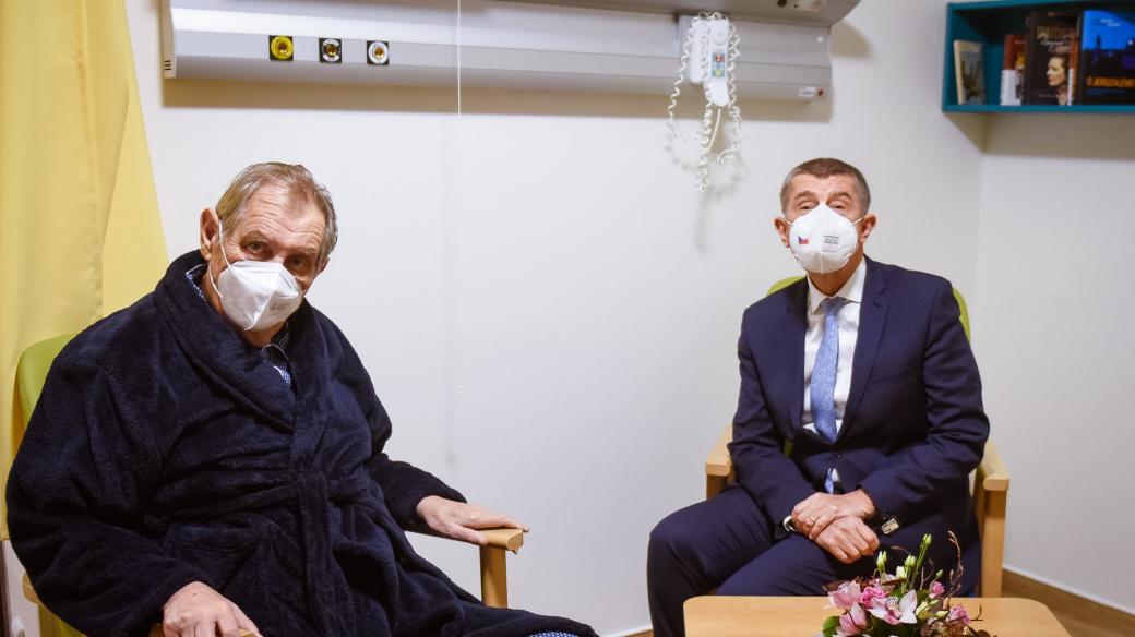 Andrej Babiš navštívil v nemocnici prezidenta Miloše Zemana