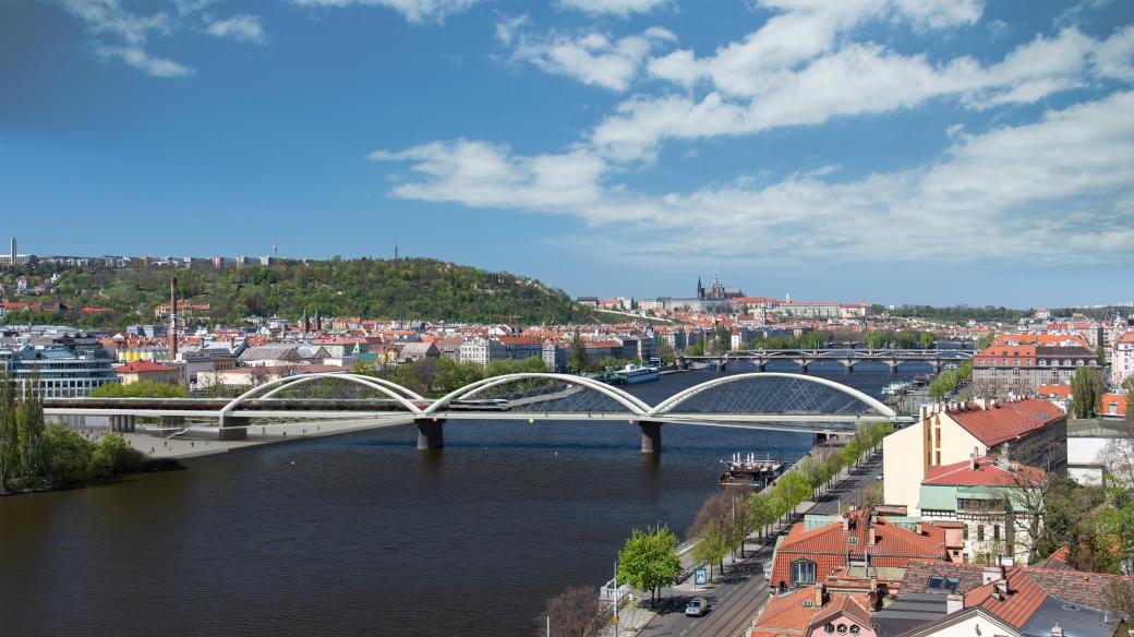 Vizualizace budoucí podoby mostu na pražské Výtoni