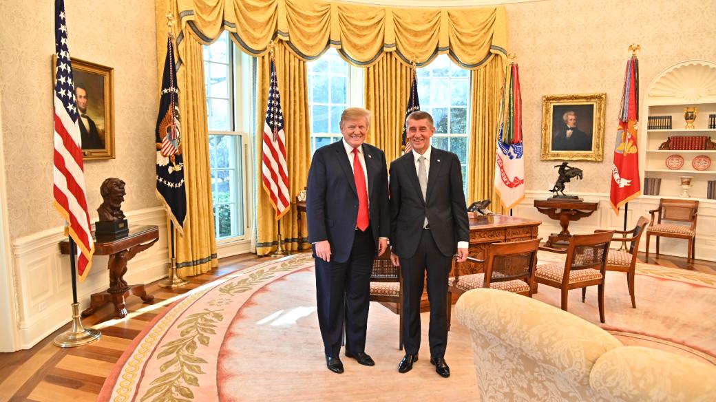 Andrej Babiš a Donald Trump v Bílém domě