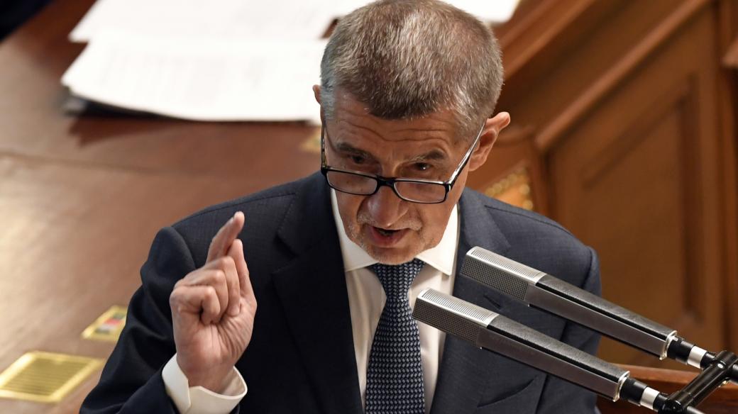 Premiér Andrej Babiš reaguje na schůzi sněmovny na informace o výsledku auditu Evropské komise ohledně jeho možného střetu zájmů dotací pro Agrofert.