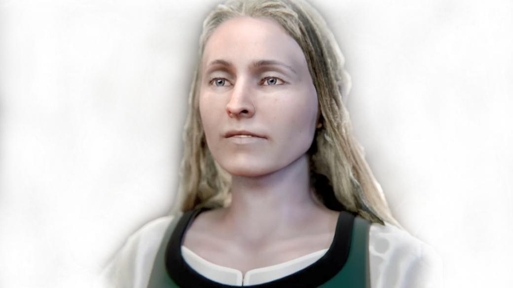 Podoba dívky ze 17. století jejíž kostra byla nalezena v Táboře podle 3D rekonstrukce.