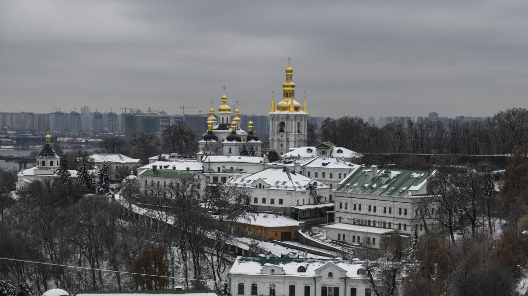 Zasněžený Kyjev v listopadu 2022