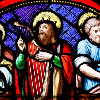 Abrahám, David a Josef v kostele Sainte-Clotilde ve Francii