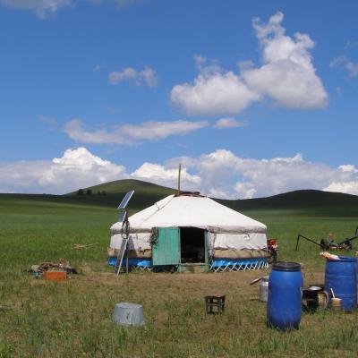 Sucho v mongolské stepi
