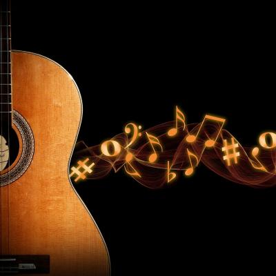 Kytara, hudební motiv, ilustrační obrázek