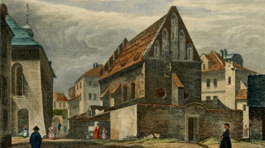 Karel Würbs, S. Langer: Staronová synagoga z východu, 1836
