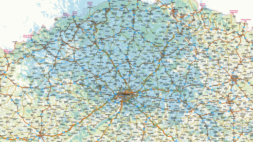 Mapa pokrytí signálem digitální televize z vysílače Buková hora