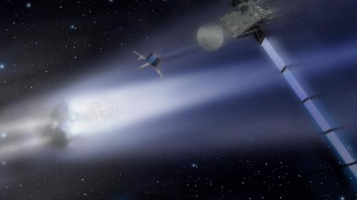 Přibližování sondy Rosetta a modulu ke kometě