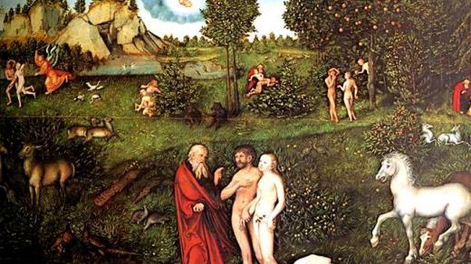 Lucas Cranach starší: Adam a Eva v ráji