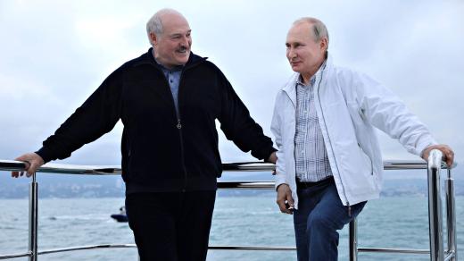 Běloruský prezident Alexandr Lukašenko a ruský prezident Vladimir Putin v Soči