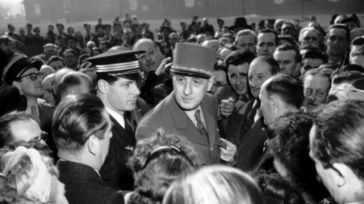 Charles André Joseph Marie de Gaulle na shromáždění v Compiégne v březnu 1948