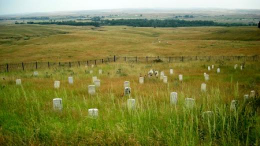 Hřbitov u Little Bighornu ve státě Montana, kde došlo k jedné z nejznámějších bitev americké historie