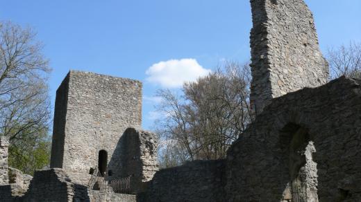 Jedna ze dvou věží hradu Choustník