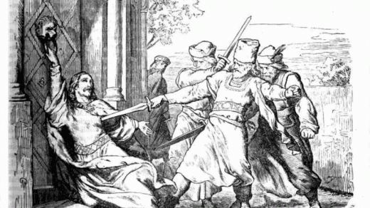 Smrt svatého Václava na kresbě z roku 1862