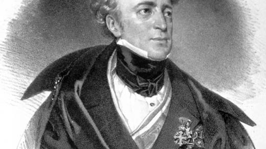Josef Kriehuber: Portrét Karla hraběte Chotka, litografie z roku 1834