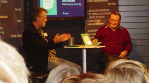 Benny Andersen na knižním veletrhu v Kodani v roce 2009