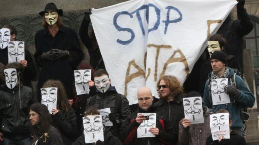 Protest proti ACTA na Václavském náměstí