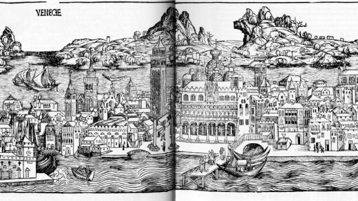 Hartmann Schedel: Pohled na Benátky v roce 1493