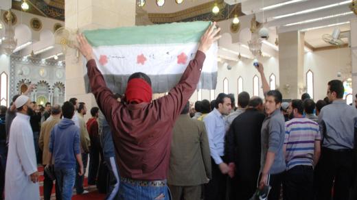 Sýrie - Demonstrace v mešitě v damašské čtvrti Al-Midan