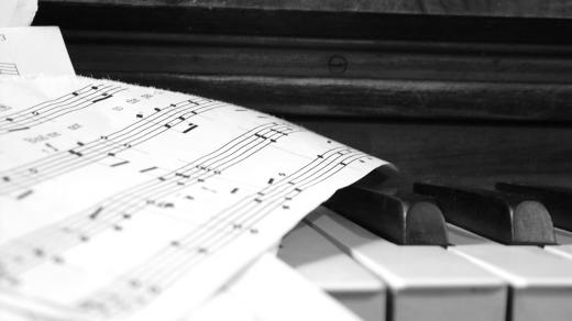 Klavír, hudba, noty