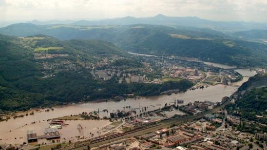 Labe v Ústí v srpnu 2002 dosáhlo hranice 250leté vody. Zaplavena byla především čtvrť Střekov