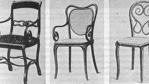Thonetovy židle z ohýbaného dřeva (1836–1851)