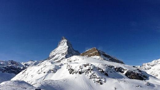 Matterhorn na hranici Švýcarska a Itálile