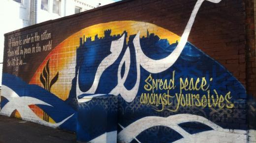 Graffiti Mohammeda Alího v Edinburghu