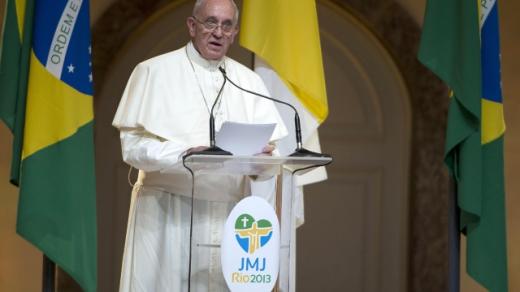 Papež František promluvil na uvítací ceremonii v Riu de Janeiru