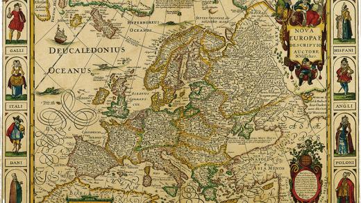 Historická mapa Evropy. Autor: N. Visscher