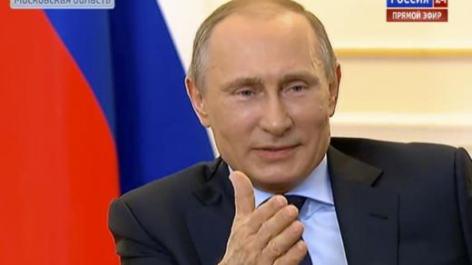 Ruský prezident Vladimir Putin na tiskové konferenci