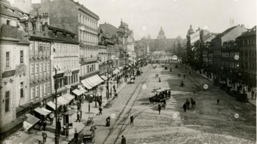 Václavské náměstí od Můstku, 1895